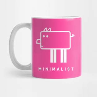 Geometrical, minimalist design for pig fans in white ink Mug